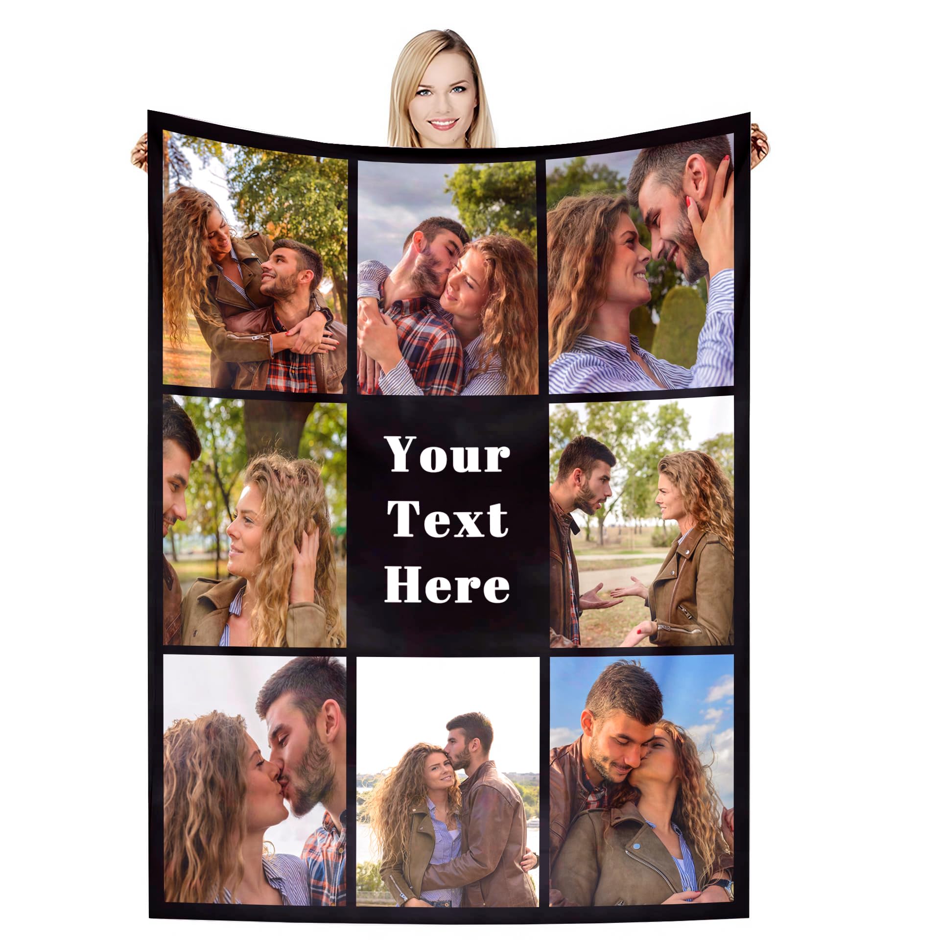 DSSHENGDS Best Mum Gifts，Personalised Blankets For Birthday，Personalised Couples Blanket，Personalised Photo Gifts For Mum Girlfriend Her Him Anniversary Christmas-H-130 * 180