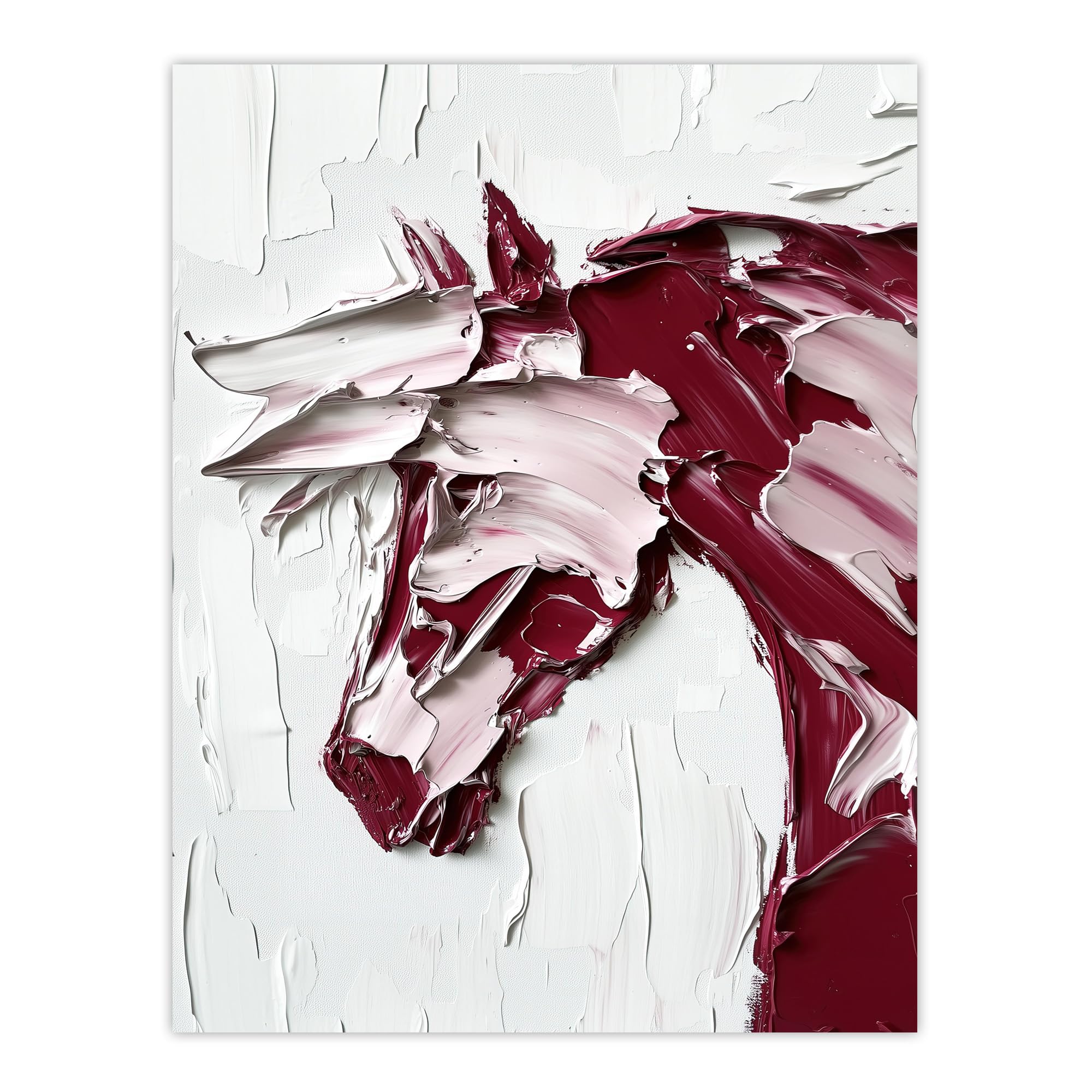 Artery8 Horse Modern Abstract Animal Thick Paint Living Room Large Wall Art Poster Print Thick Paper 18X24 Inch