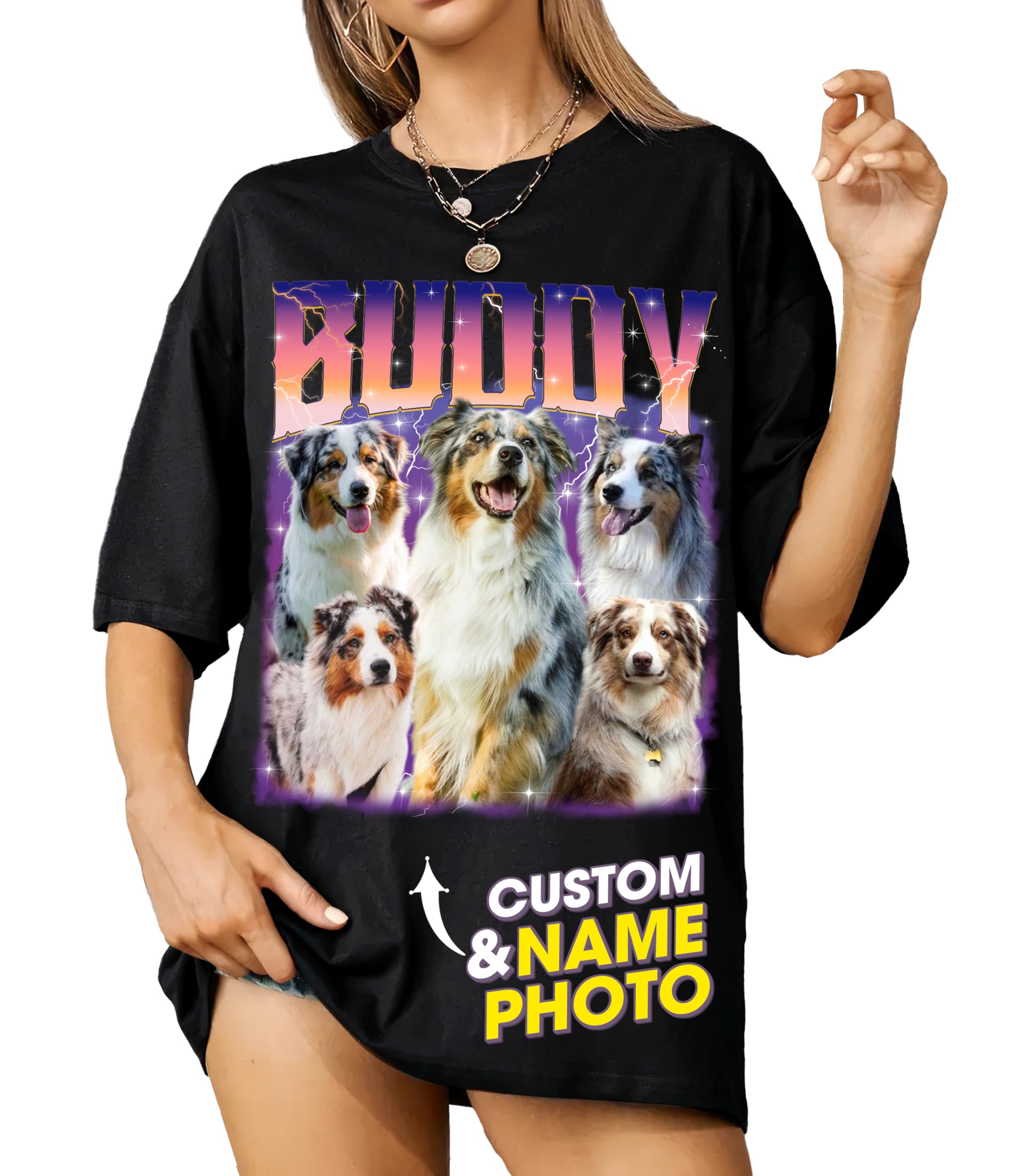 Mit & Mia Custom Your Own Bootleg Rap Shirts for Boyfriend Girlfriend Face Shirt with Photo Gift for Him Her Pet Lovers