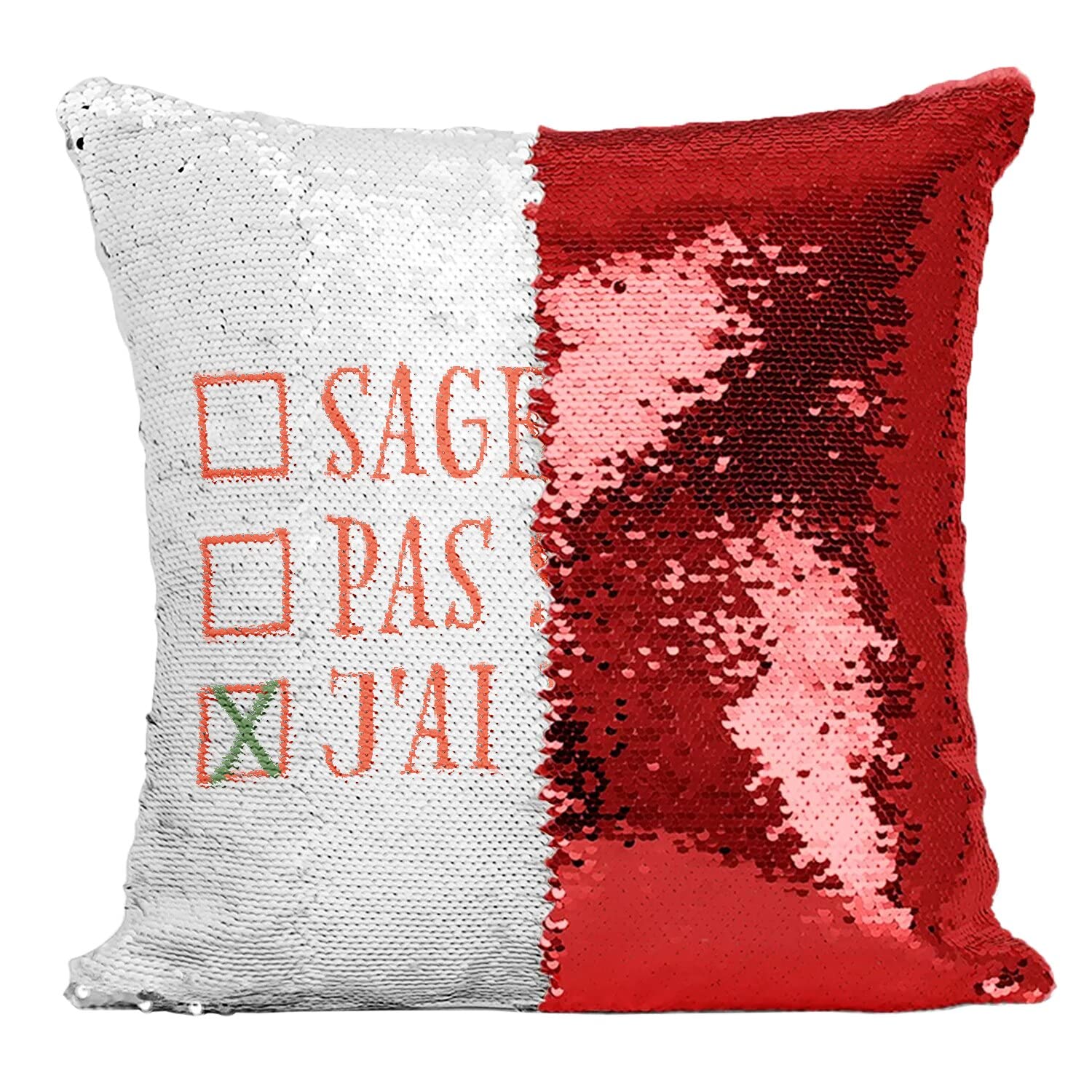 Coussin sequin rouge j'ai essayé pour réchauffer la déco de votre salon en hiver