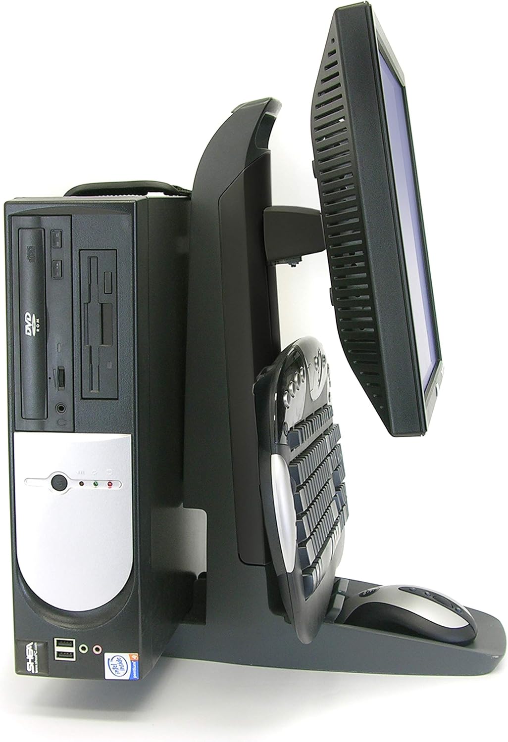 Ergotron – Neo-Flex All in One Stand for Desk, VESA Mount – for Screens Up to 24 Inches, 6 to 16 lbs – CPU Strap