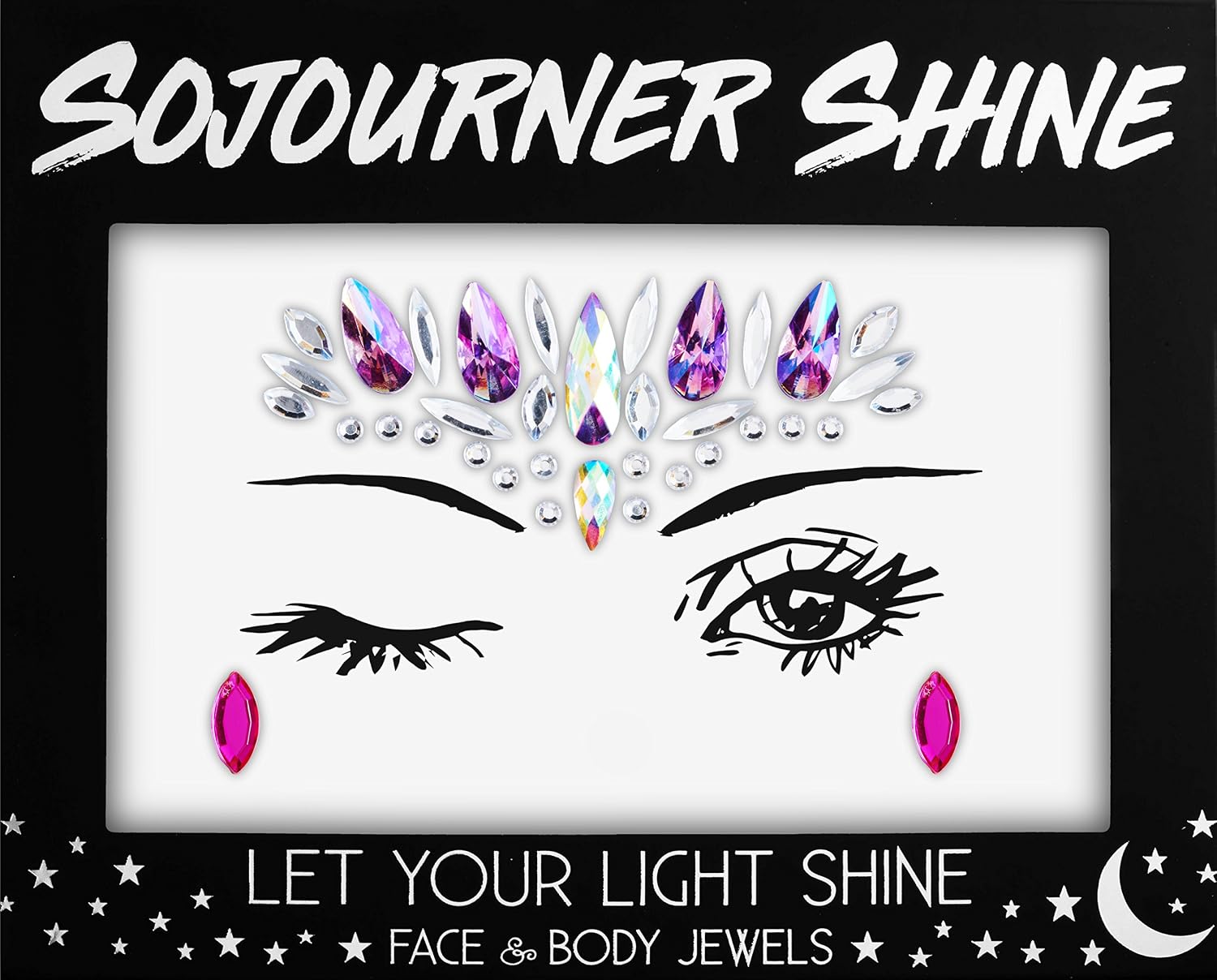 Face Jewels Glitter Gems Rhinestones – Eye Body Jewels Gems | Rhinestone Stickers | Body Glitter Festival Rave & Party Accessories by SoJourner (Shimmer Crown)