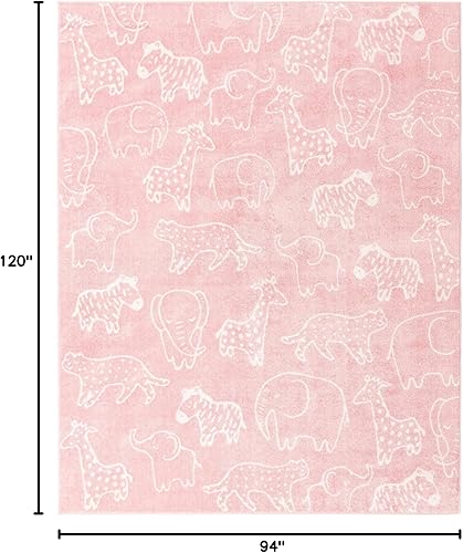 Miniatura 2 de Unique Loom Whimsy Collection - Alfombra rectangular de 7 pies 10 pulgadas x 10 pies 0 pulgadas, rosamarfil