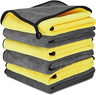 Microfiber Cleaning Cloths, 6 PCS Soft Material Microfiber Towels for Cars, Absorbent Drying Microfiber Cloth, Car Drying Towel with Dual Side, Microfiber Towel for Glass and Interior Cleaning
