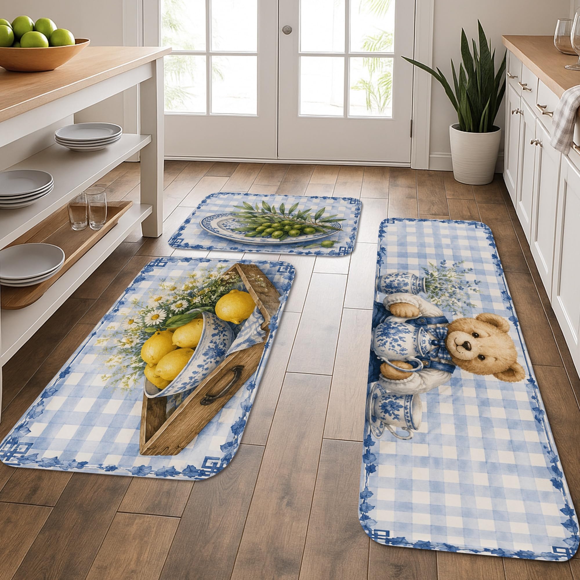 Tapis décoratif floral pour évier de cuisine buanderie et salle de bain