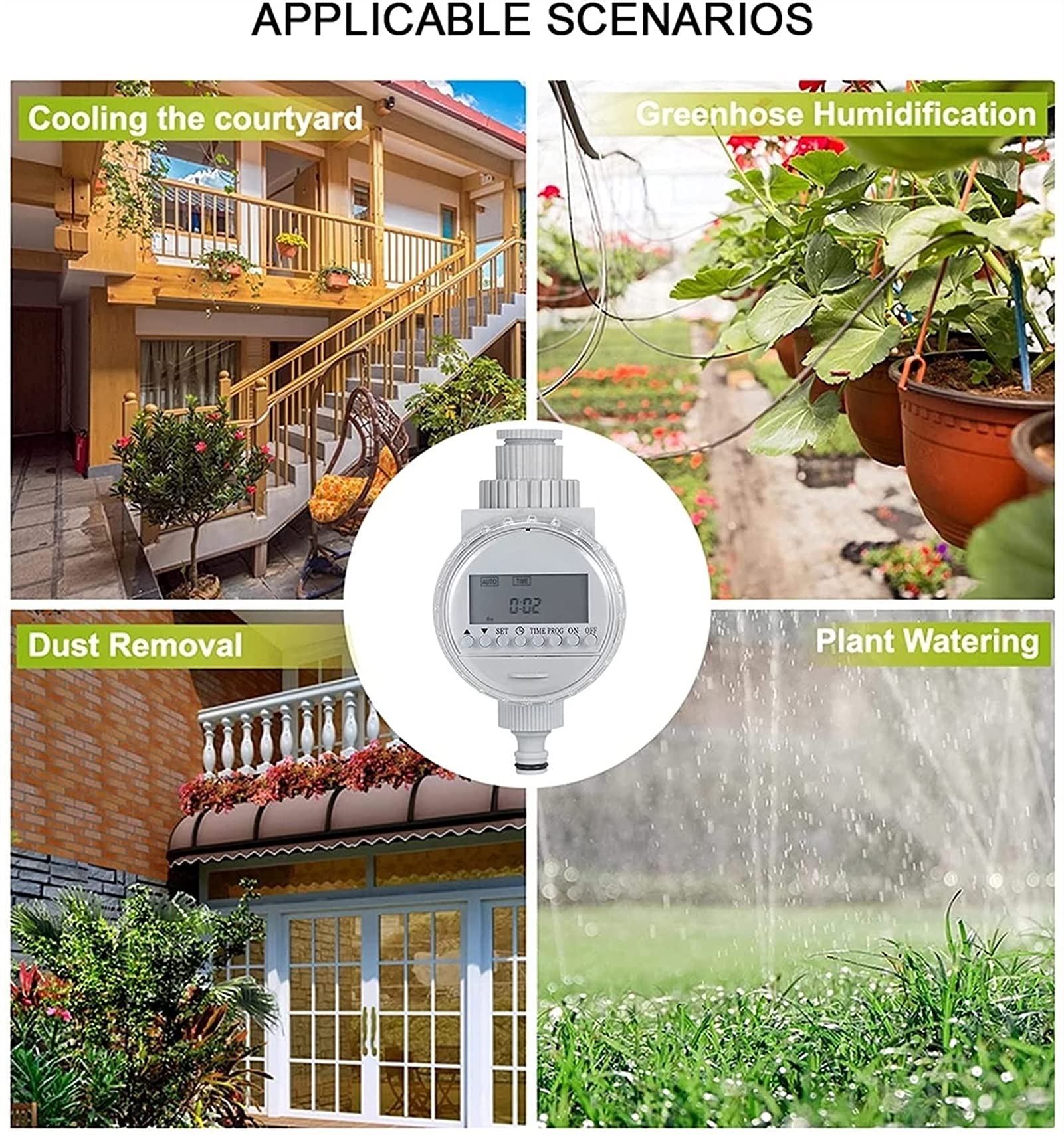 RJJ Timer Sprinkler, Timer di irrigazione ad Acqua Solare Garden Garden Electronic Programmeable Automatic Automatic Regolatore del Tubo Flessibile Rubinetto
