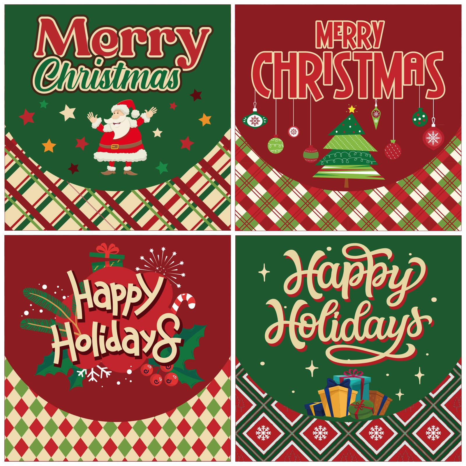 Cholemy Lot de 24 boîtes cadeaux de Noël avec couvercles, 17 x 17 x 7 cm, boîtes à friandises de Noël avec ruban rustique pour cadeaux, cupcakes au chocolat (style adorable)