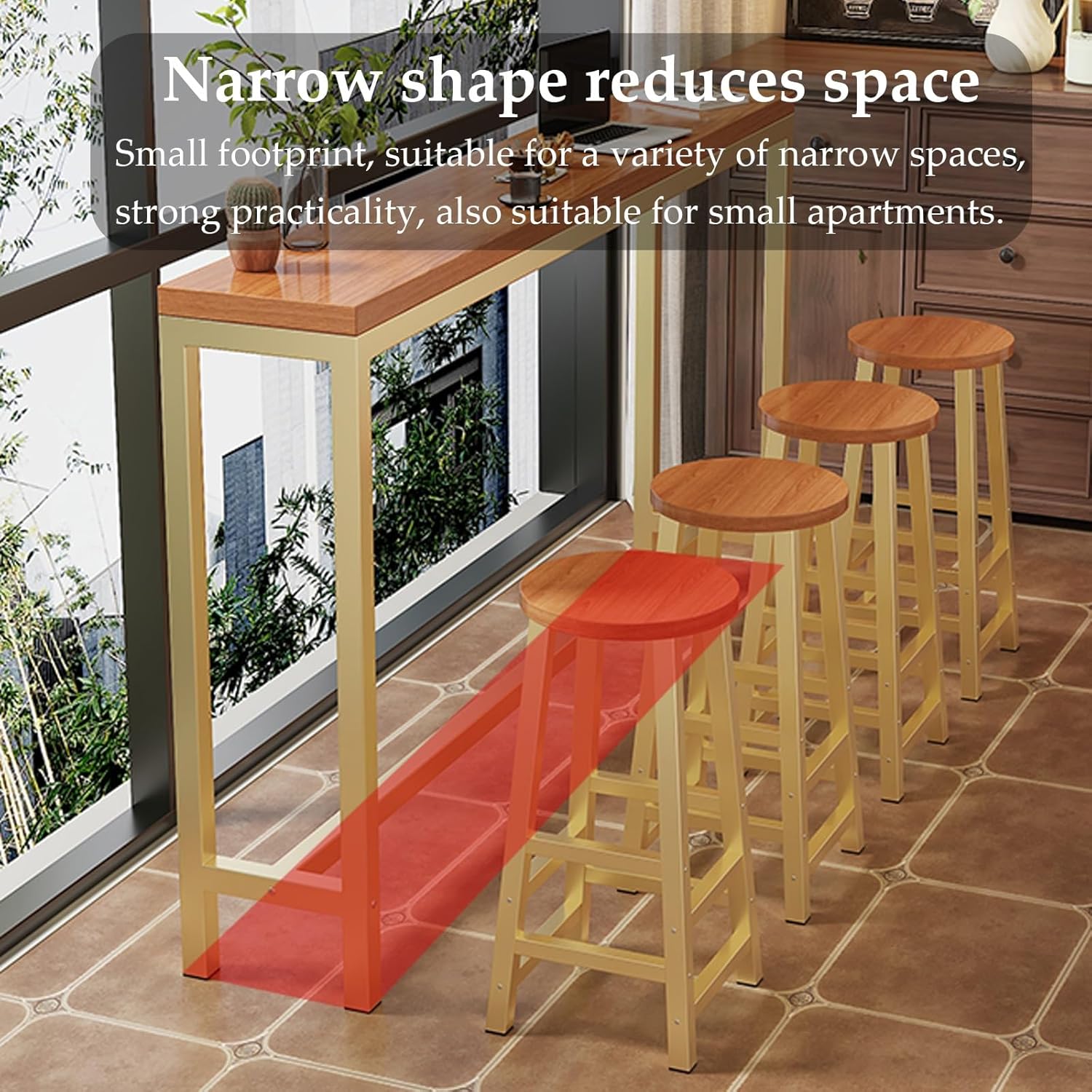 Bar Height Table,High Bar Table,Kitchen Breakfast Bar,100/120/140/160cm,Rectangular Bar Table,High Kitchen Table,Kitchen Bar Table Counter,Counter Breakfast Dining High Tables(Black feet,100X3