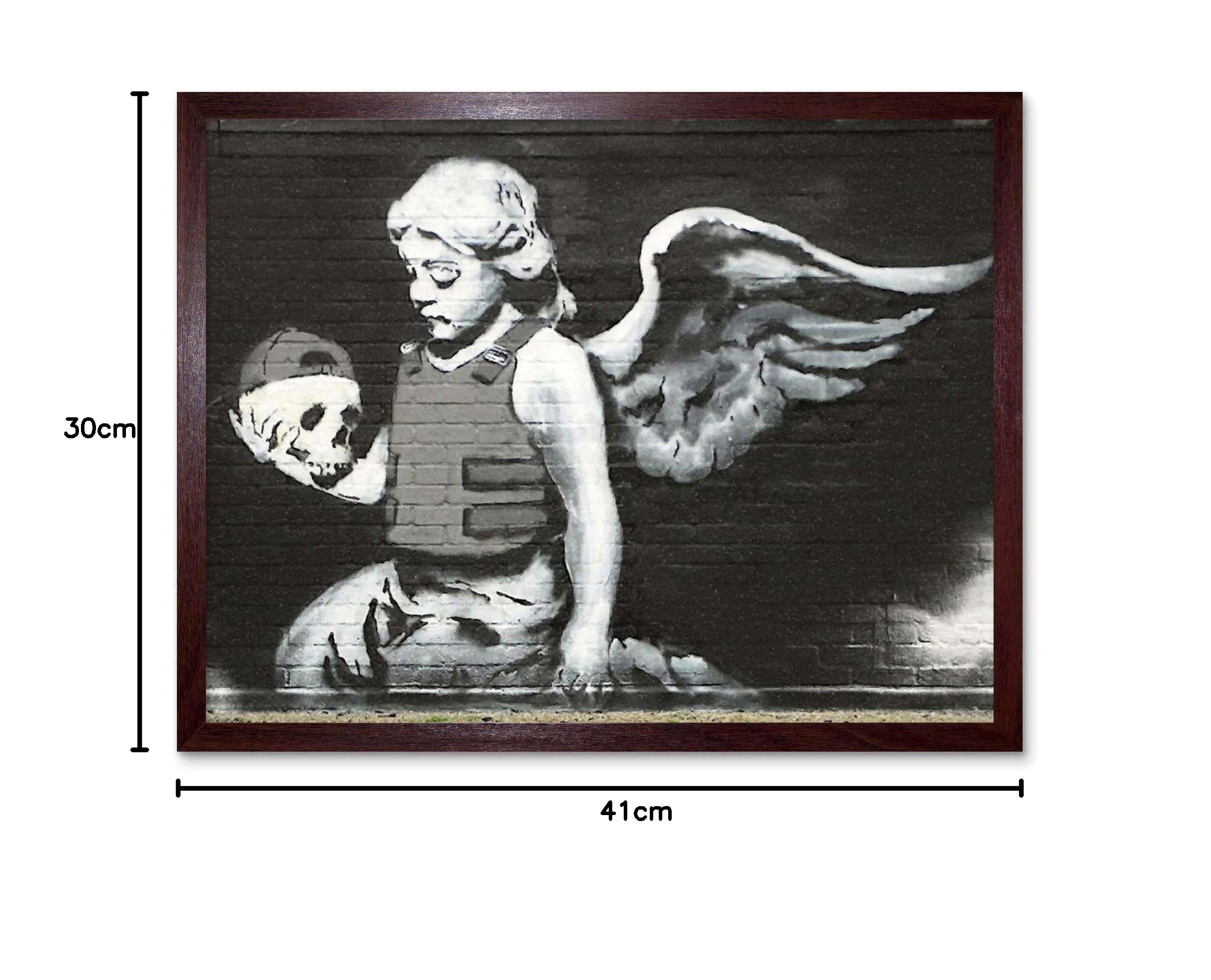 Amazon.co.jp: Banksy Angel With Skull Graffiti Street Art Print 