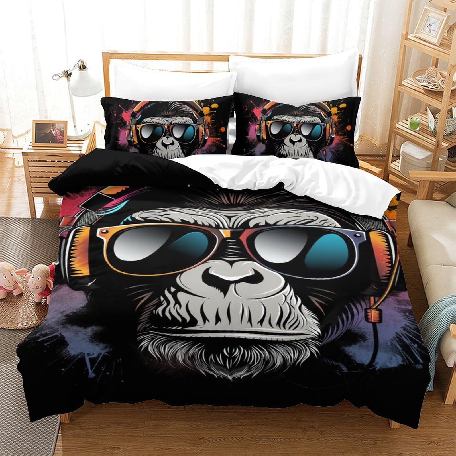 Housse de couette gorille 3D haute qualité en textile résistant 140x200cm