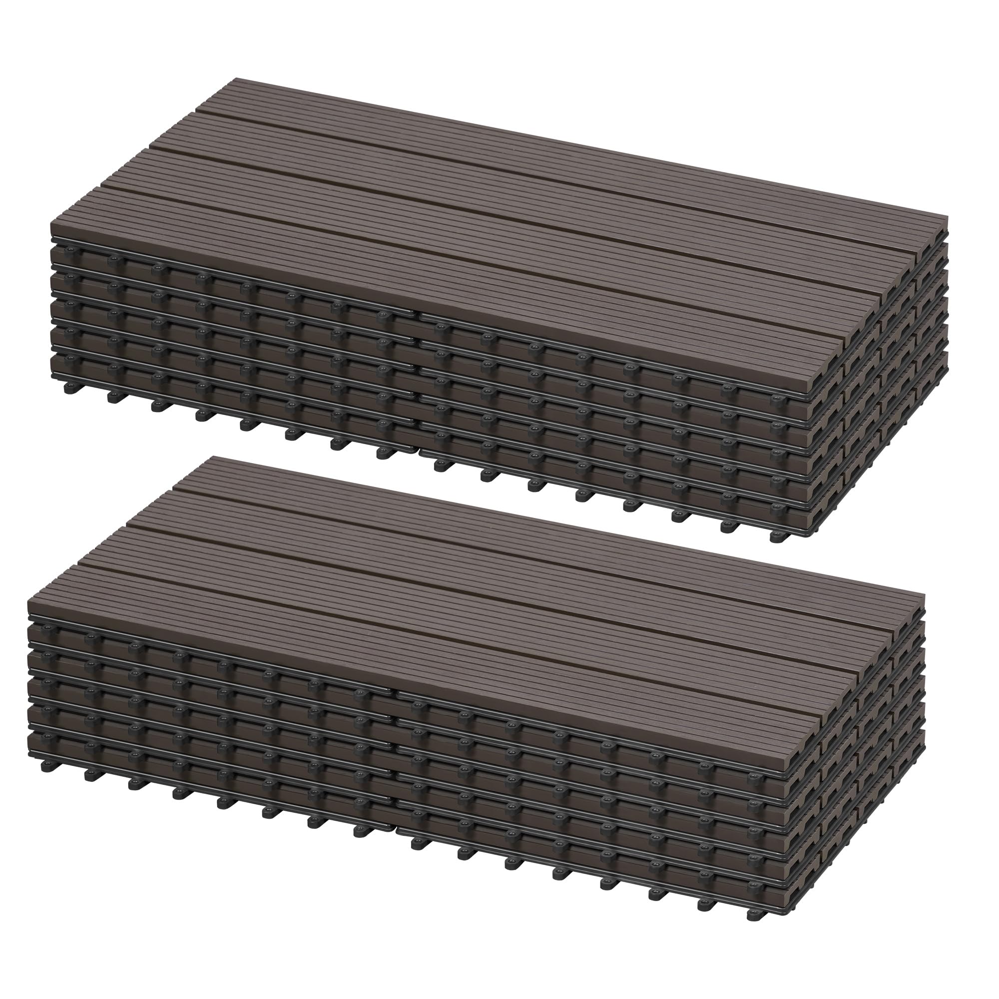 Laneetal WPC Terrassenfliesen 22er Set - 2m² Klicksystem 30x30cm Anthrazit