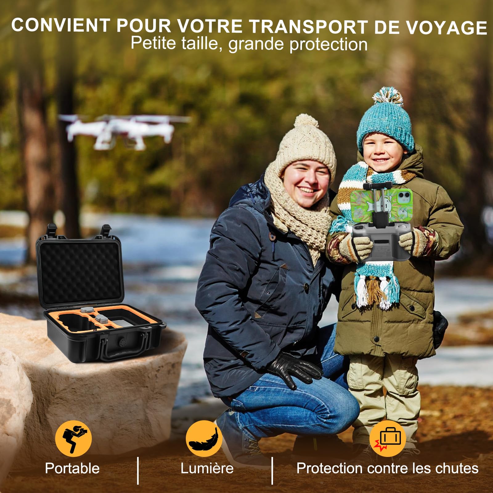 LEKUFEE Étui de Transport pour DJI Mavic Mini 2 Drone et DJI Mavic Mini 2 Drone Accessoires [Non Inclus Mavic Mini Drone, Pas Fit Mavic Mini SE/Mini 1]