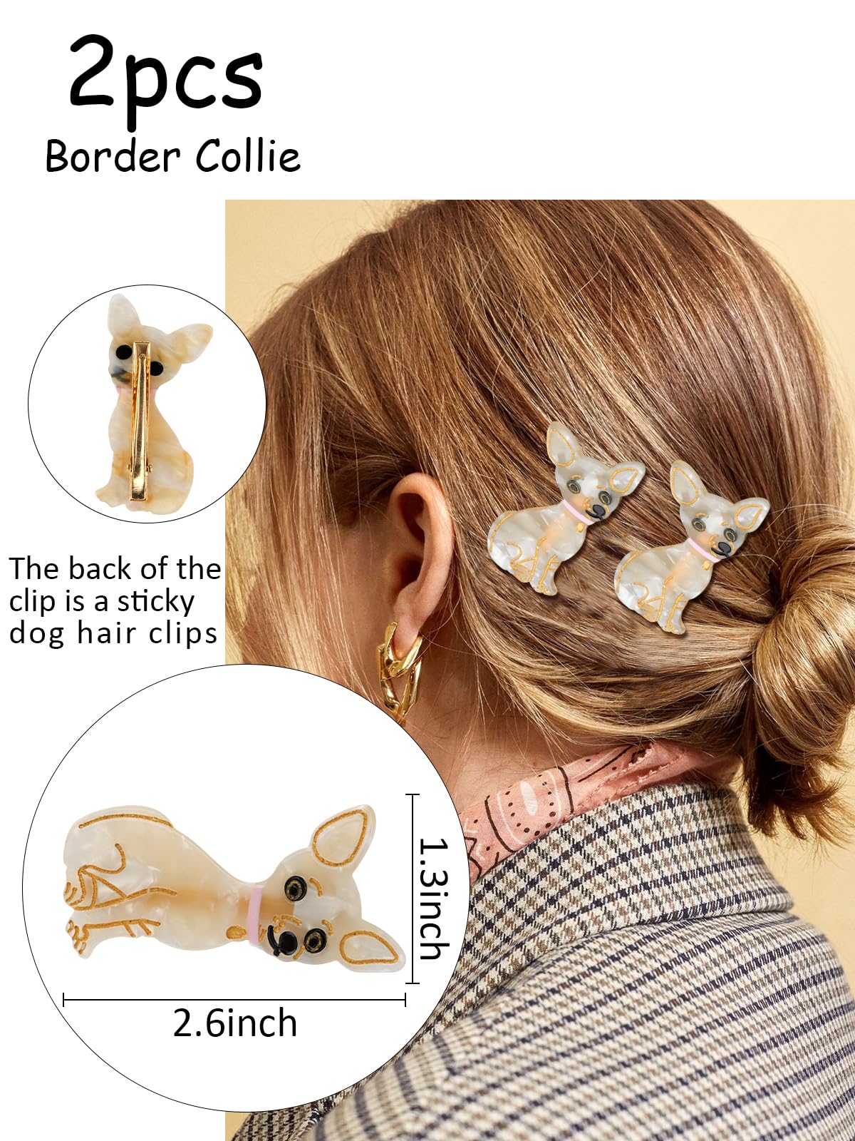 Amazon.co.jp: Hapdoo 犬用ヘアクリップ2個 かわいいチワワヘア