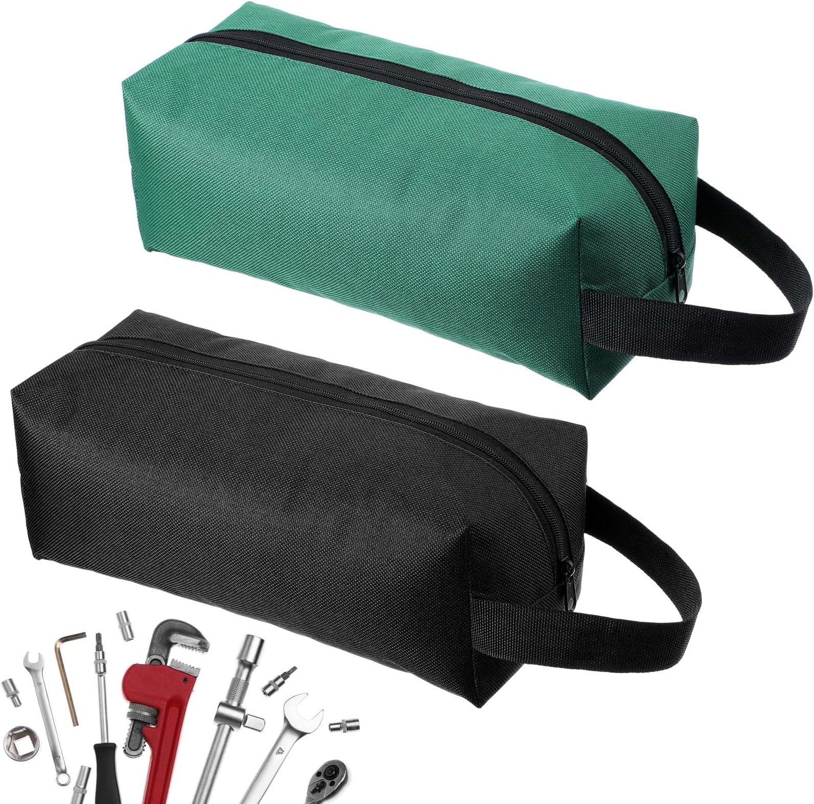 Yuanchu 2 Pcs Canvas Tool Pouch, Multi-Purpose Zipper Tool Bag Small Tool Organizer Screwdriver Tool Bag Set For Storage Electrician Tools