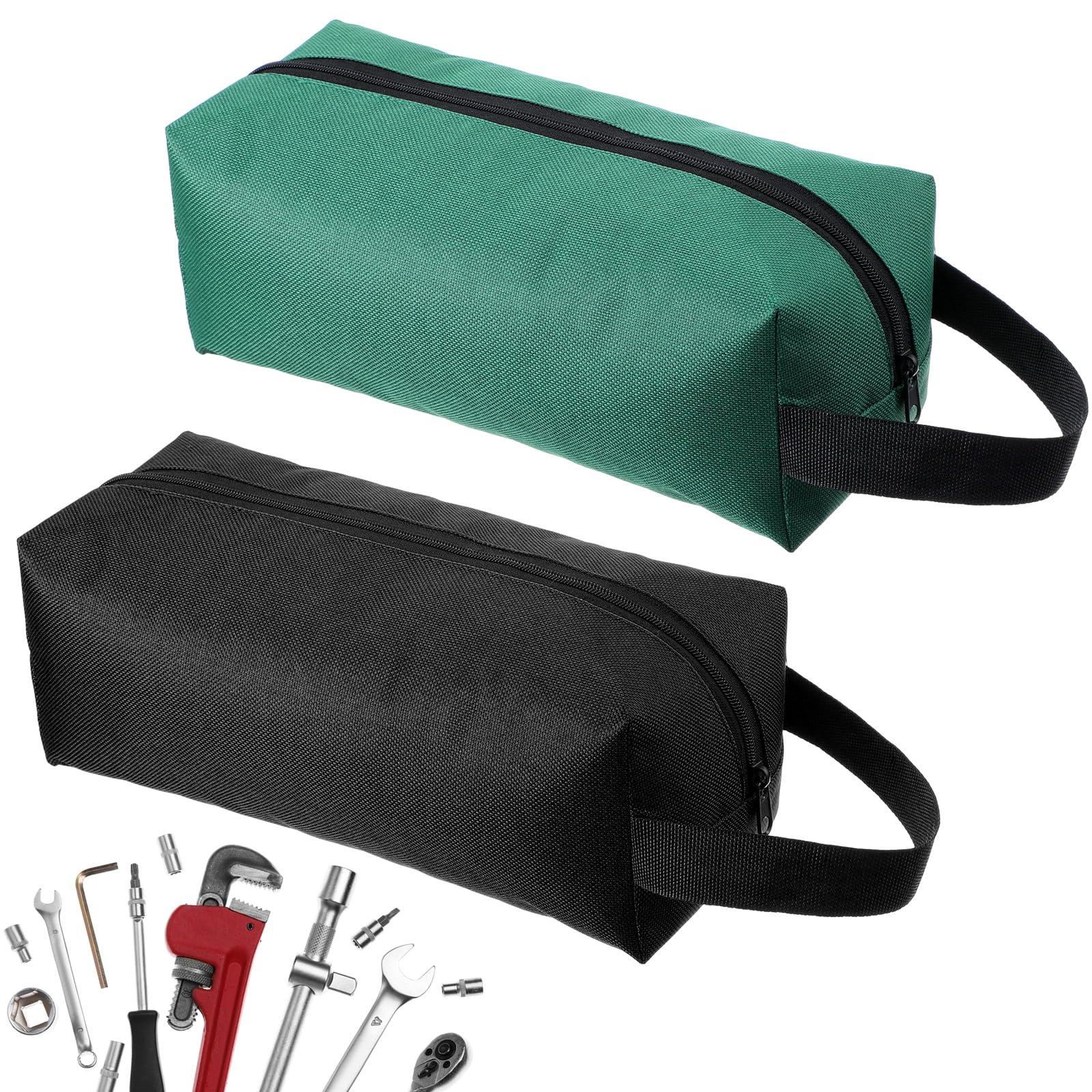 Yuanchu 2 Pcs Canvas Tool Pouch Multi-Purpose Zipper Tool Bag Small Tool Organizer Screwdriver Tool Bag Set For