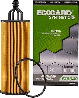 S10040 Premium Cartridge Engine Oil Filter for Synthetic Oil Fits Chrysler Town & Country 3.6L 2014-2016, Pacifica 3.6L 2017-2020, 300 3.6L 2014-2019, 200 3.6L 2014-2017