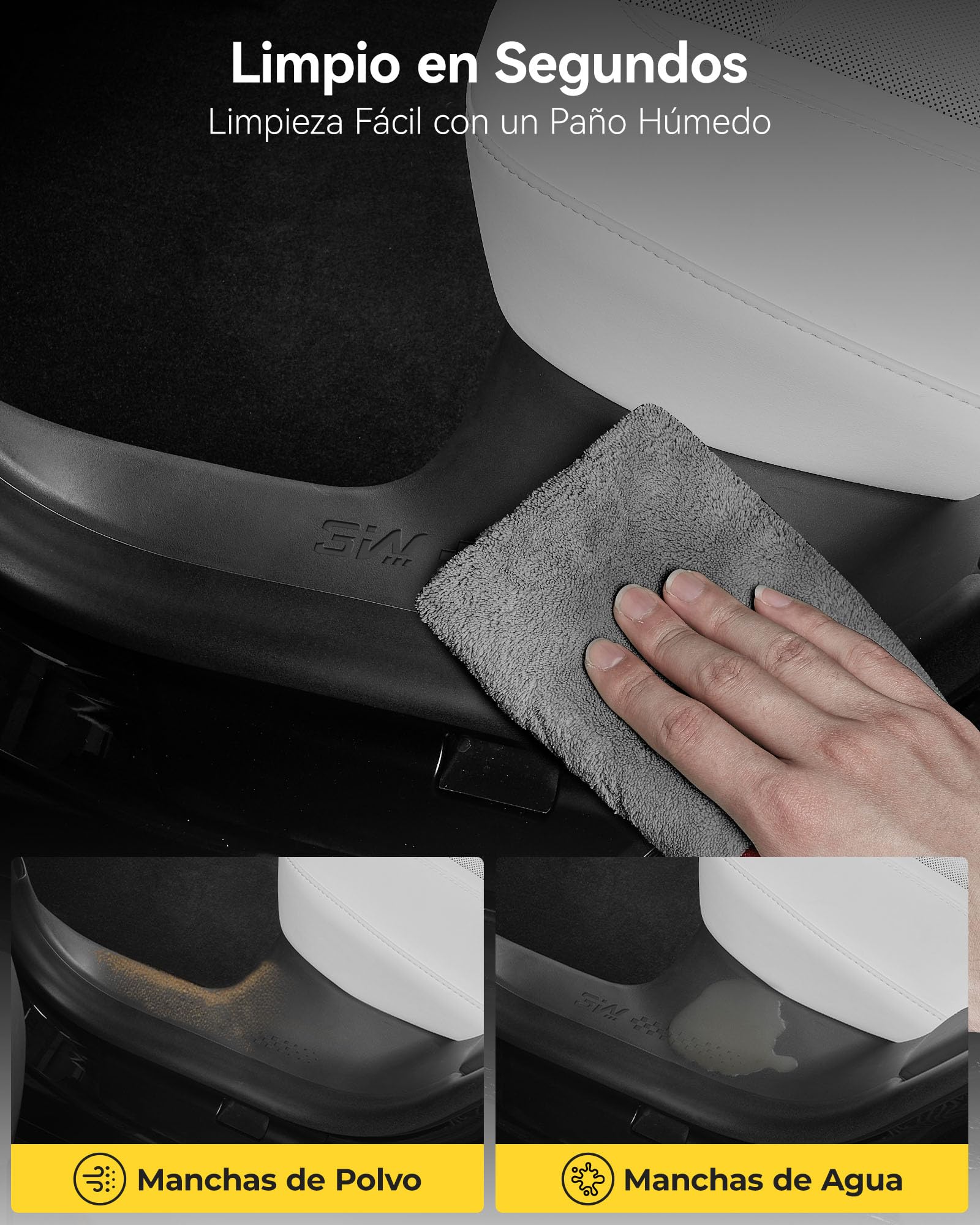 3W 5 piezas de protección de umbral de puerta para Tesla Model 3 Highland 2024-2026 Pedal de puerta delantera y trasera y espacio de carga, protección contra chispas TPE, protección contra chispas en