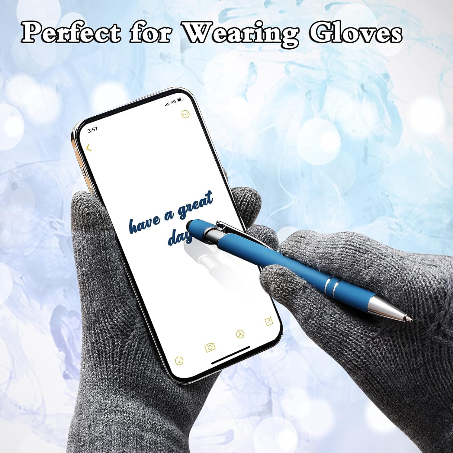 50 penne a sfera con inchiostro blu con stilo 2 in 1, penna a sfera per touch screen, penna di ringraziamento 2 in 1, regalo di ringraziamento per colleghi, colleghi, ufficio (azzurro)