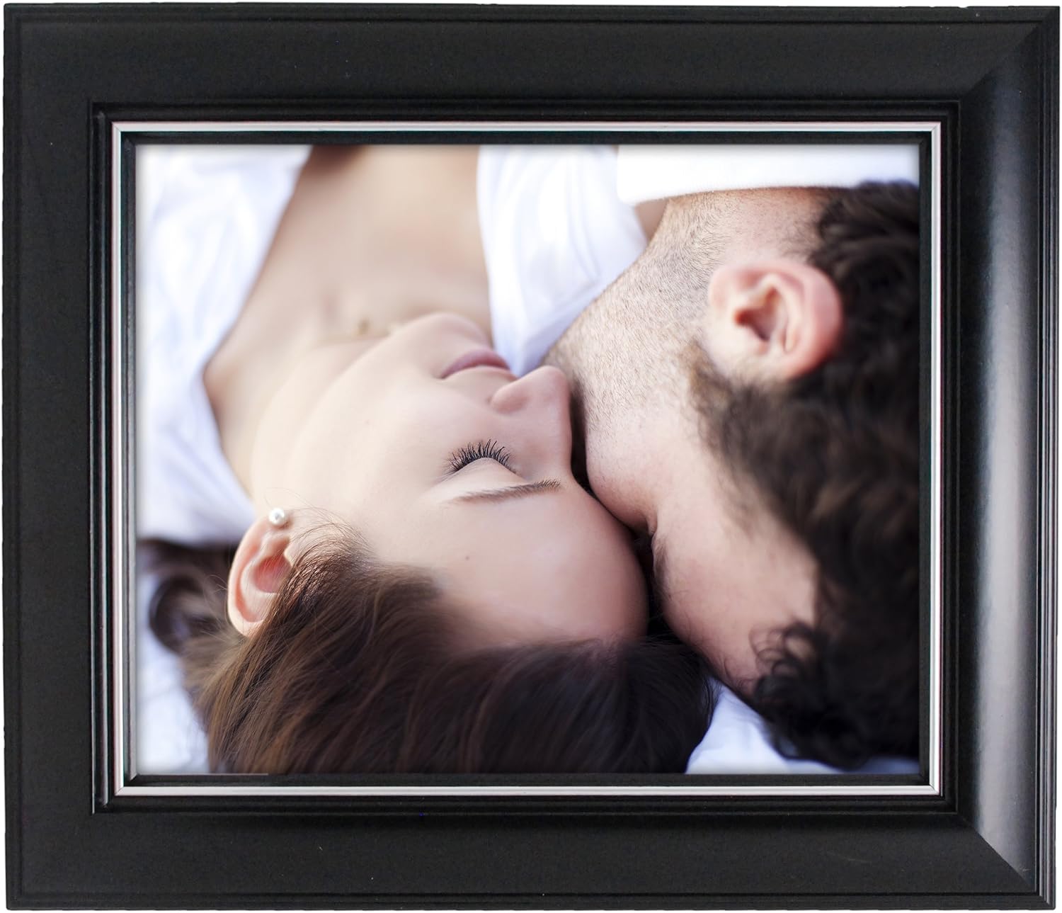 Kiera Grace Hunter Simple & Sleek Decorative Plastic & Engineered Wood Wall & Tabletop Picture Frame For Home, Room & Office, 8" x 10", Black