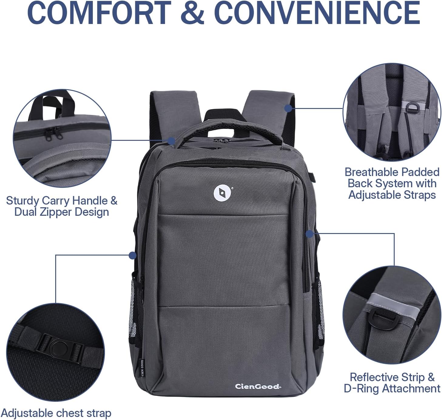 Laptop Travel Backpack, Business Anti-Theft Slim Laptops Backpack Personal Item Bag, Water College Computer Bag Fits 15.6 Inch Carry On Backpack, Gift for Men & Women