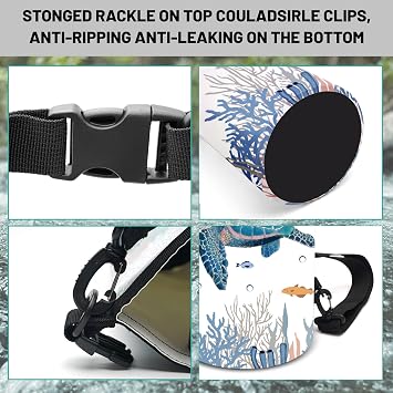 Waterproof Dry Bag,Roll Top Sea Turtle Coral Starfish Waterproof Backpack 5L/10L/20L Floating and Lightweight Bags for Kayaking, Boating, Fishing, Swimming and Camping