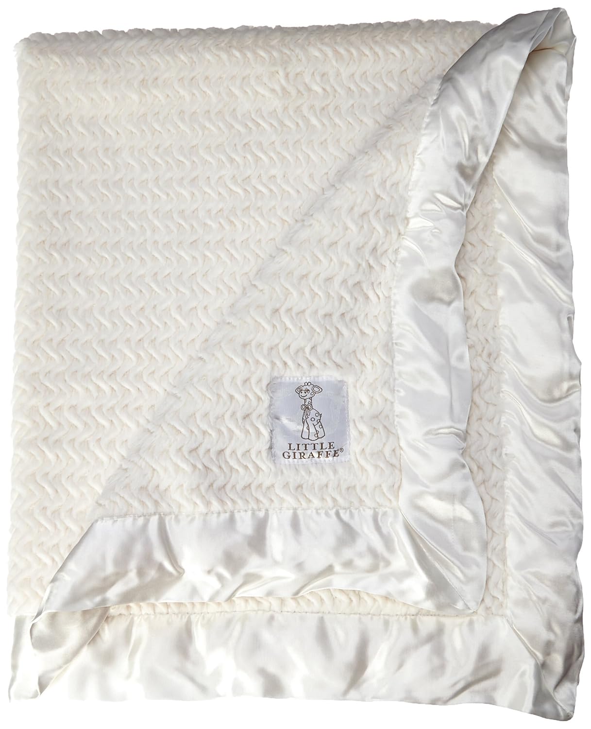Little Giraffe Luxe Twist Baby Blanket Cream 29" x 35" Baby