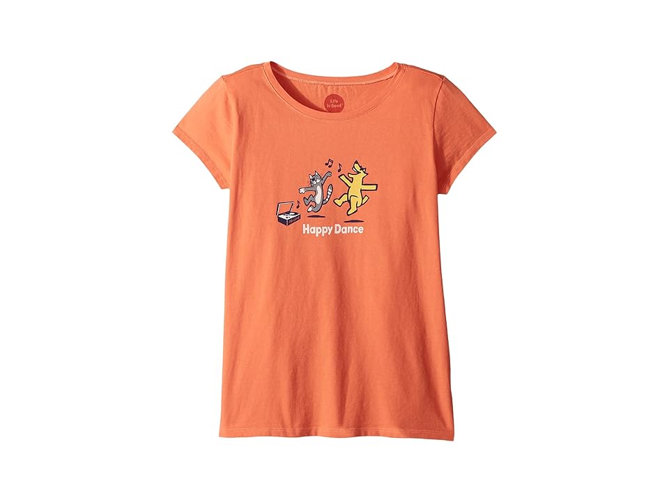 

Life is Good Kids Happy Dance Crusher Tee (Little Kids/Big Kids) (Fresh Coral) Girl's T Shirt