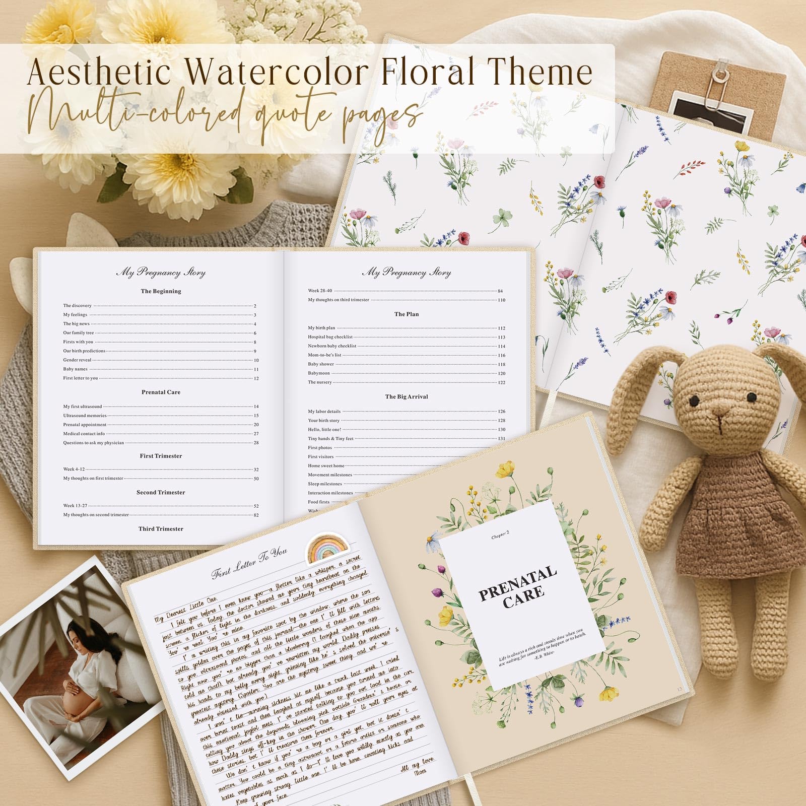 Lanpn My Pregnancy Journal Memory Book for First Time Mom 156 Page Pregnant Announcement Must Have Planner - Image 3