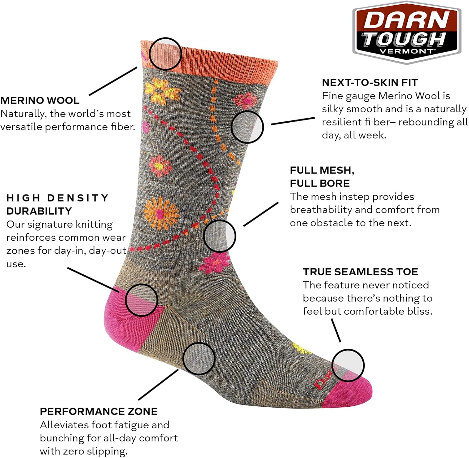 Darn Tough (Style 1610) Garden Crew Lightweight - Women's Lifestyle