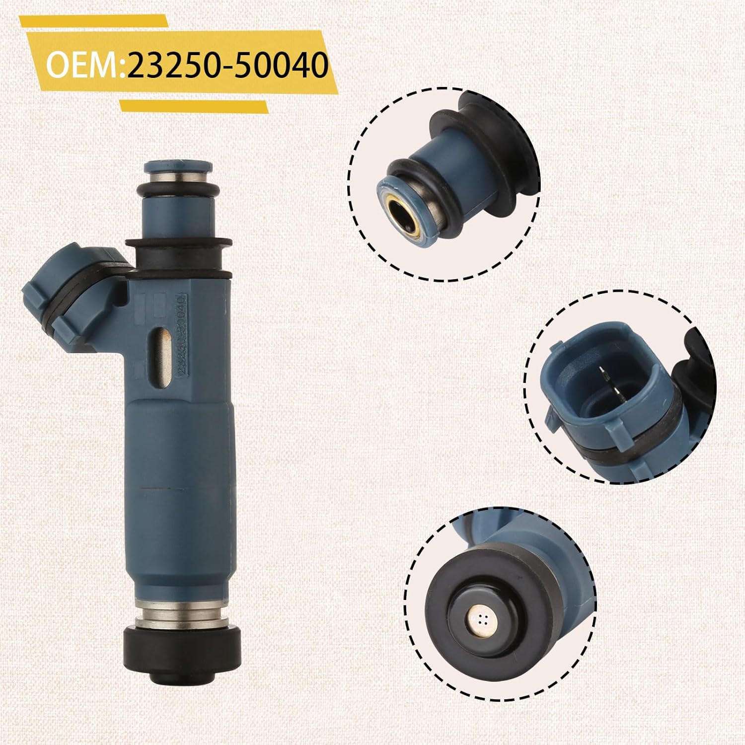 23250-50040 2UZ 4.7L Fuel Injectors,Compatible with/Toyota 4.7 Tundra Sequoia Land Cruiser 1998-2004,Compatible with/Lexus LX470 GX470 2003-2005 |4 Holes| |Set of 8|