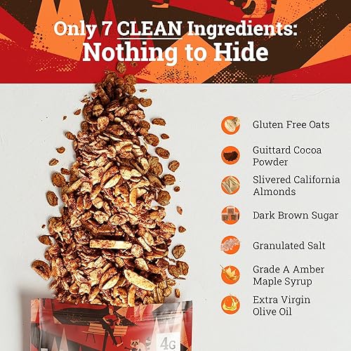 Miniatura 5 de Ladera Granola  Granola de cacao y almendras  Bajo en azúcar  Sin gluten y vegana  Desayuno de granola  Snack saludable  11 oz