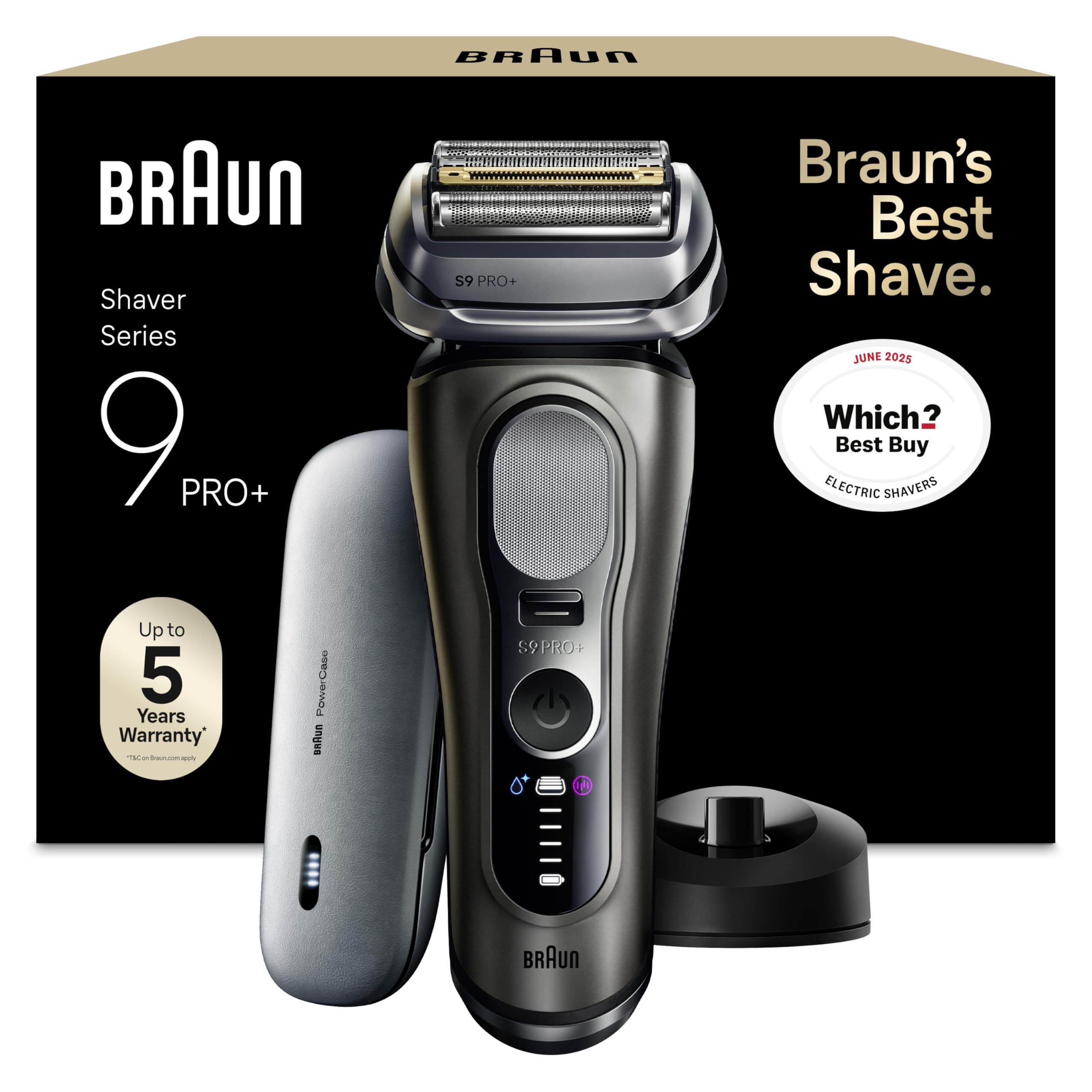 Braun Series 9 PRO+ Electric Shaver, Wet & Dry Razor for Men, Graphite