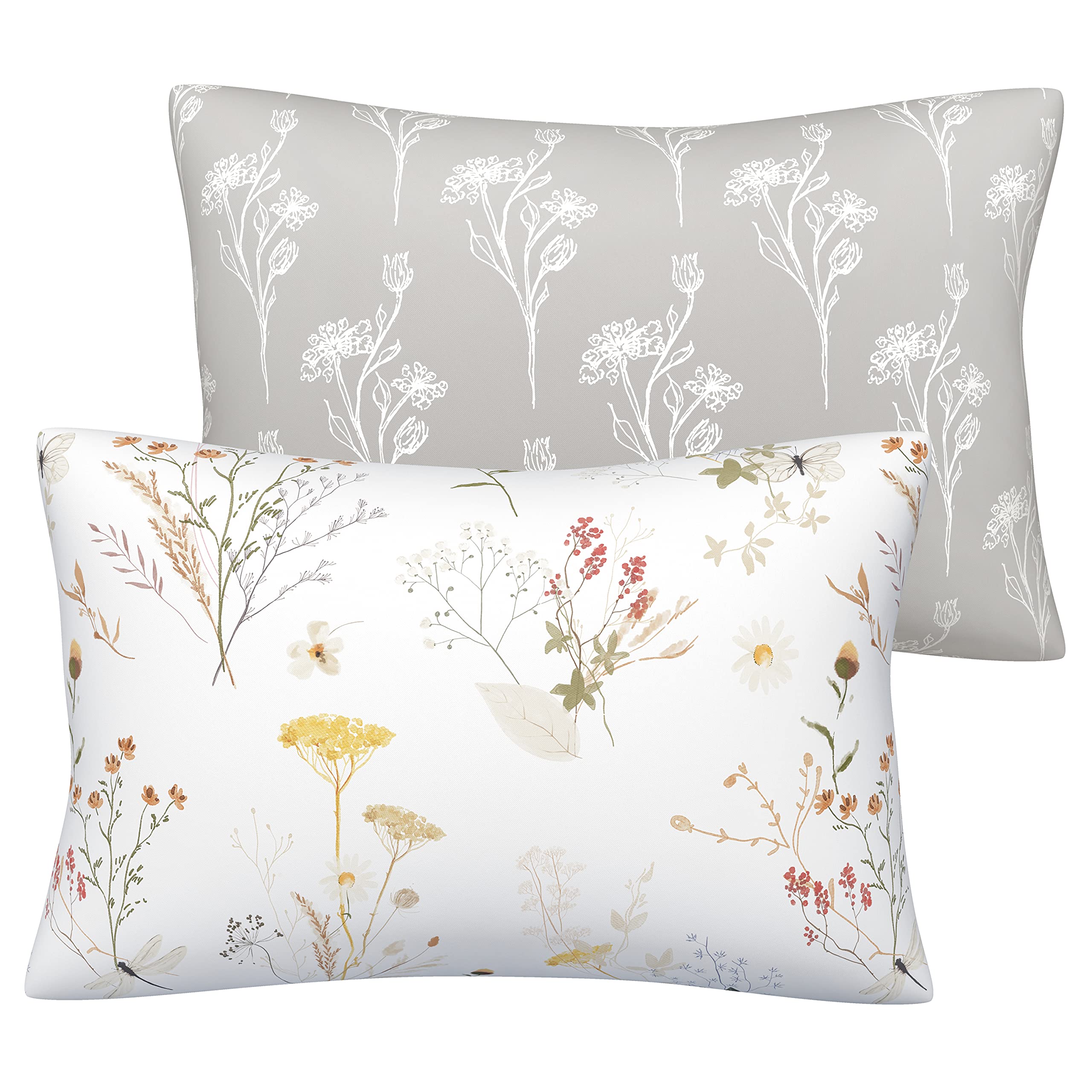 Pobi Baby 13x18 Cotton Pillowcase - 2 Pack Premium Toddler Pillowcase - Ultra Soft Jersey Knit - Crib Pillow, Kids Pillow, Travel Pillow Case Cover (