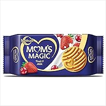 Sunfeast Mom's Magic Fruit and Milk Cookies, 200g | Cranberry and Strawberry | Milk Biscuits | Mom's Favourite Baked Cookies