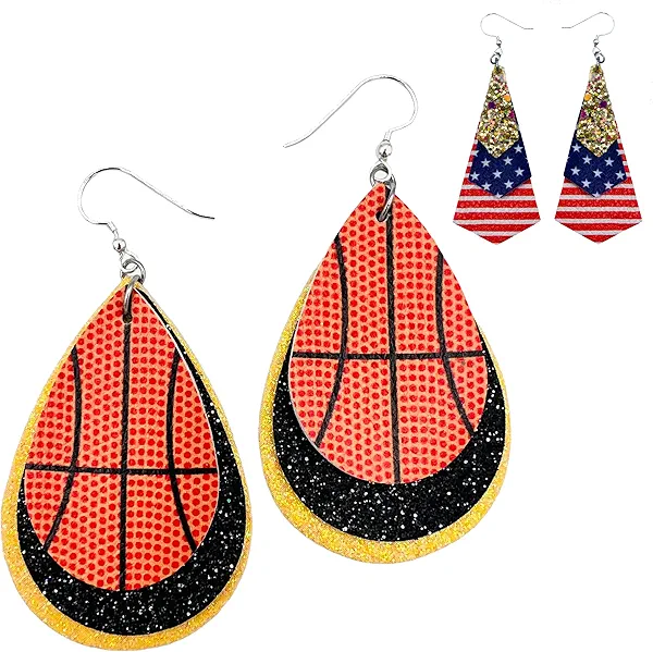 Basketball Earrings for Women - Basketball Jewelry for Moms - Basket Ball Player Wives - Ball Stuff