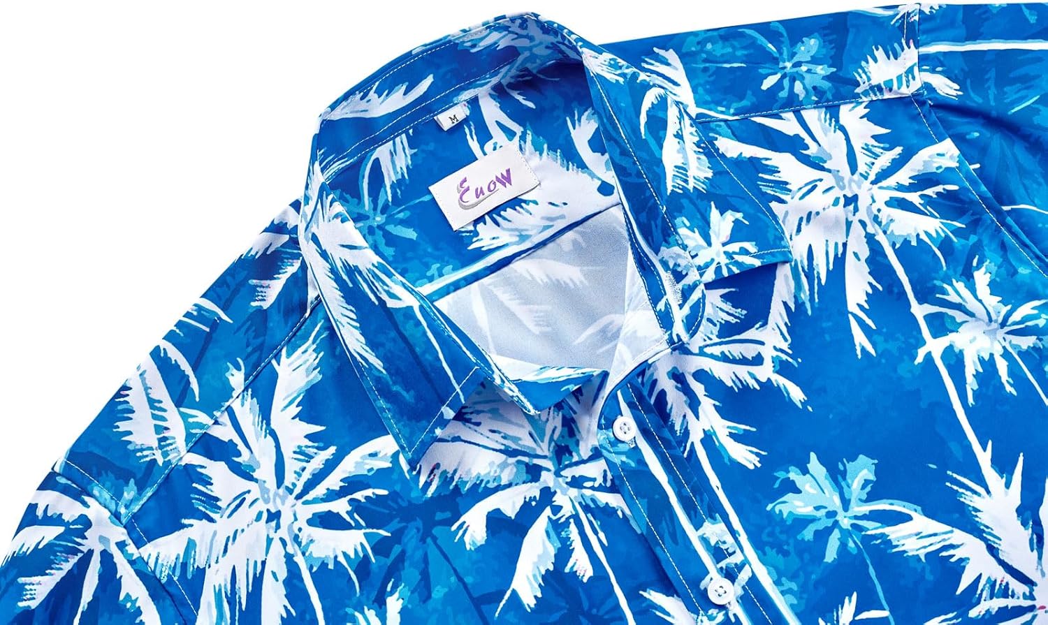 EUOW Men's Hawaiian Shirt Short Sleeve Printed Button Down Summer Beach Dress Shirts - Image 4