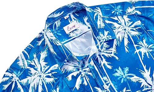 Miniatura 4 de EUOW - Camisas hawaianas para hombre de manga corta con botones, estampadas para la playa y el verano