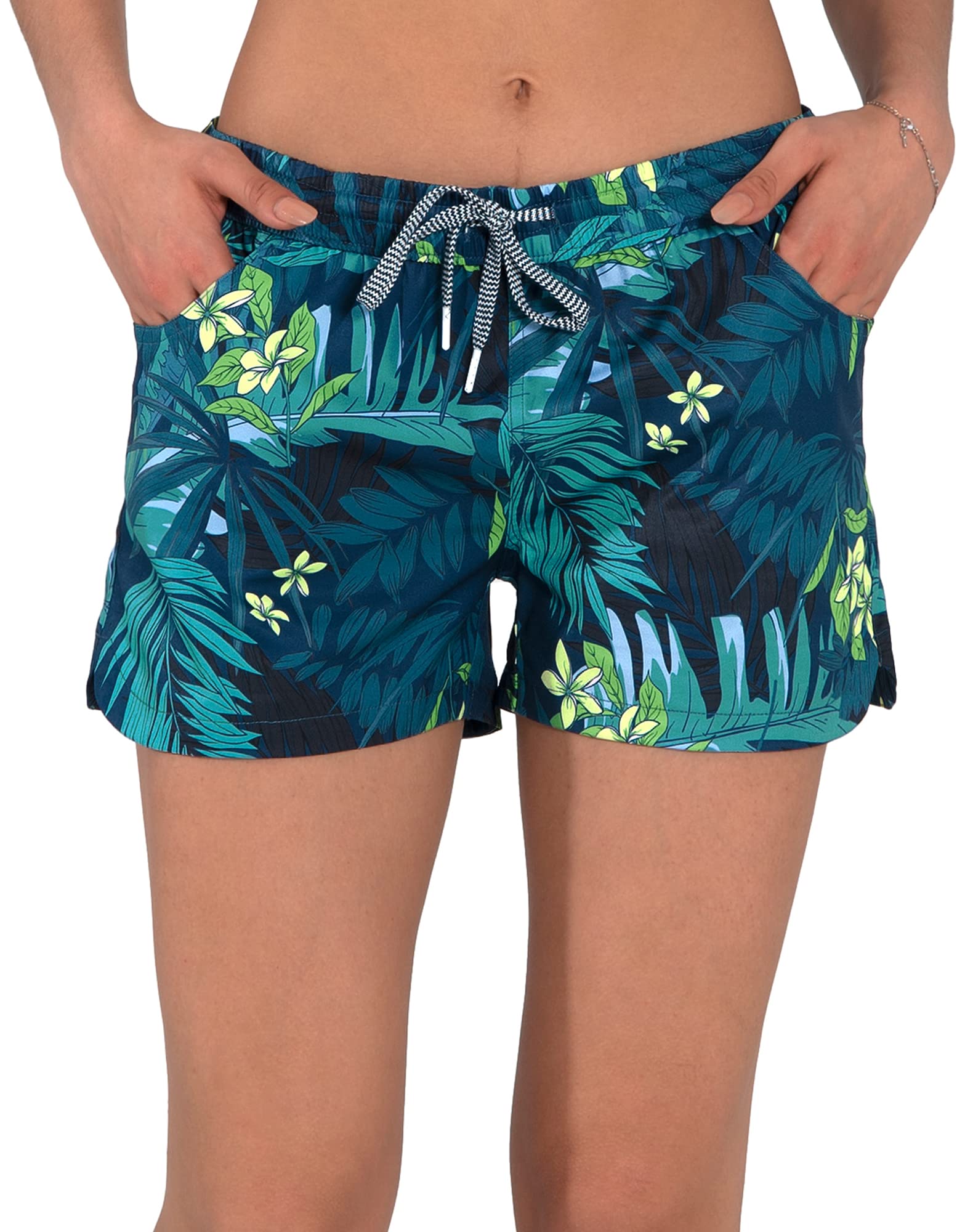 Actleis Womens Swim Shorts UPF50+ Board Shorts Quick Dry Beach Shorts Drawstring Sports Summer Bottom