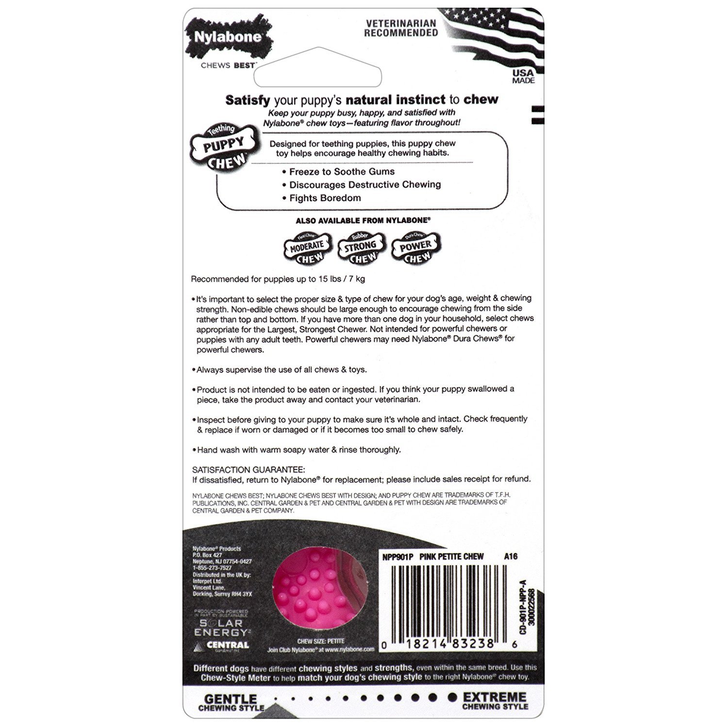 Nylabone Puppy Bone Chicken Petite Pink Nylon Teething Toy for Dogs - 9 Pack