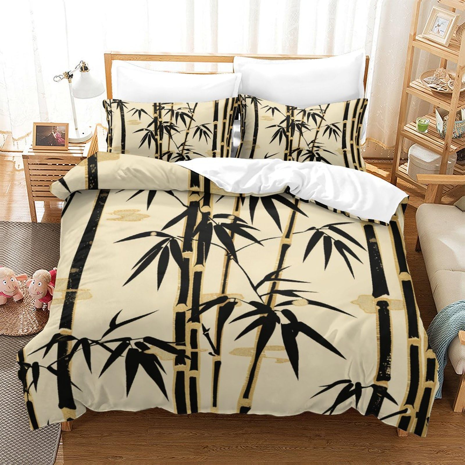 Housse de couette microfibre 3D bambou 220x240cm de qualité supérieure pour literie enfant