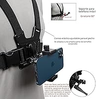 Vista 4 de PellKing Kit de Soporte de Arnés de Correa de Pecho para Teléfono Móvil y Soporte de Correa para la Cabeza para POV/VLOG, Clip de Teléfono Celular