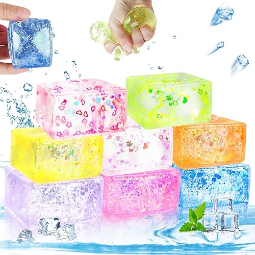 Miniatura 1 de 8 bolas de estrés para niños, juguetes para adultos para aliviar el estrés, juguetes sensoriales para niños autistas, cubo de hielo grande, juguetes