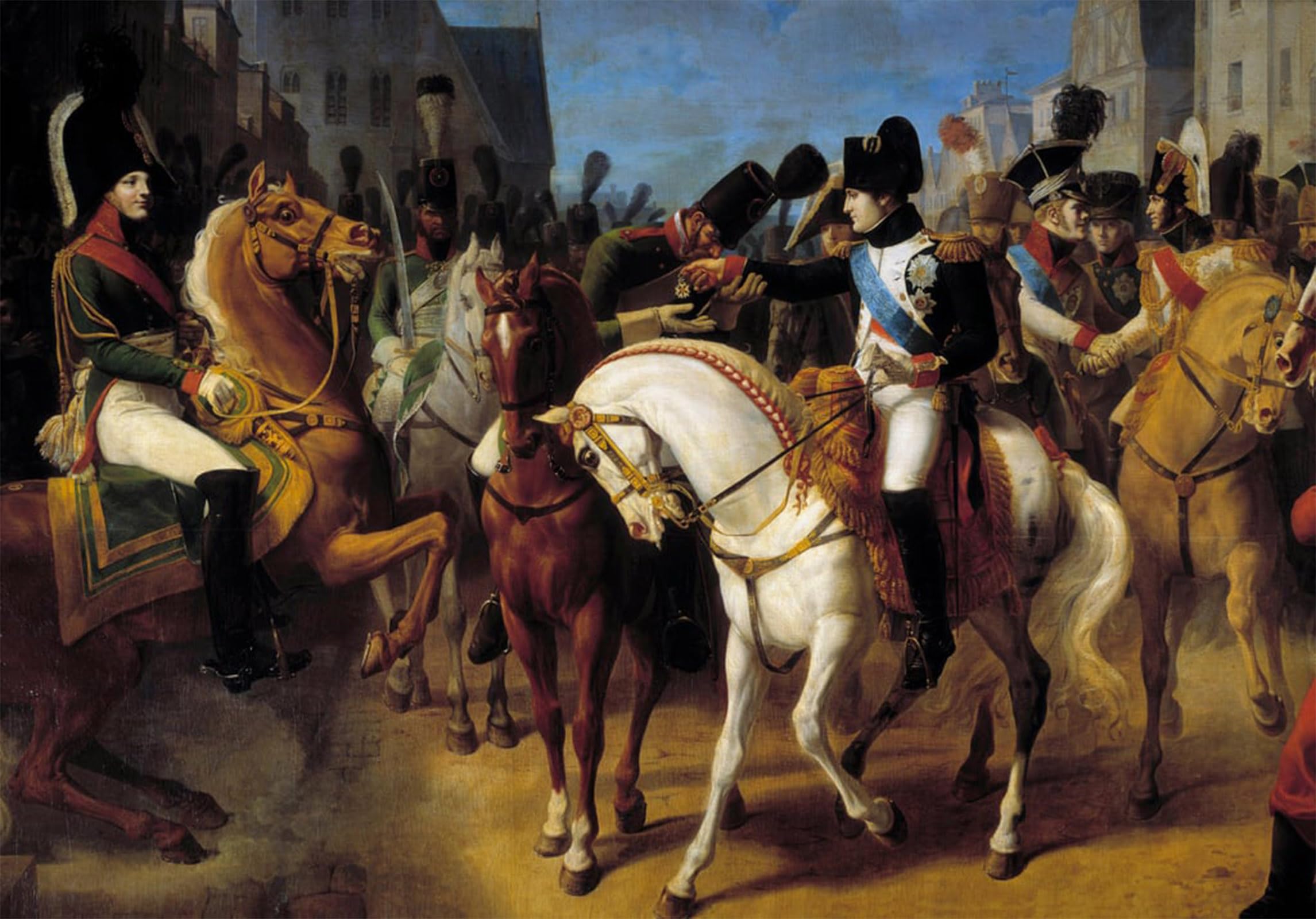 RZHRHJES Vintage Picture Wall Picture Painting Print Poster Napoleon I decorated in Tilsit the Grenadier Lazareff of the Cross of the Legion D'honneur by Jean Baptiste Debret for Home Decor 60x90cm