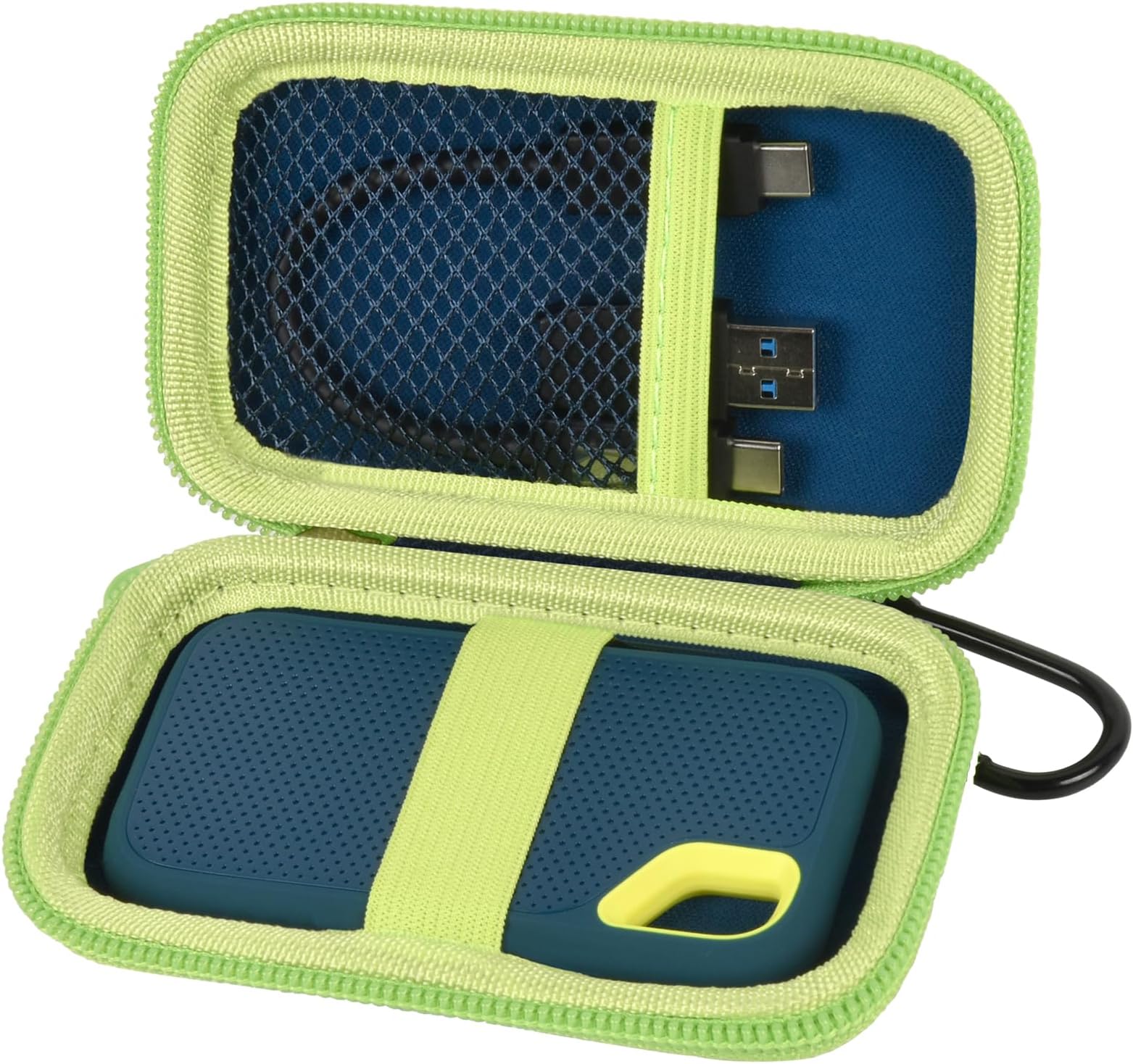 Case Compatible with SanDisk 1TB 2TB 500GB 4TB/for SanDisk PRO Extreme Portable SSD, External Solid State Hard Drive Storage Holder for SDSSDE61/ SDSSDE60/ SDSSDE81/SDSSDE30/SDSSDE60 (Box Only)(Green)