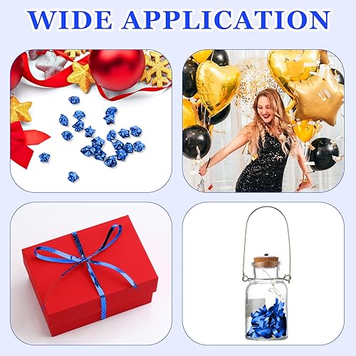 Miniatura 7 de Yunsailing 24 piezas de pesas metálicas para globos de helio, pesos de mesa pesados y 1 rollo de cinta prensada iridiscente para cumpleaños, boda,