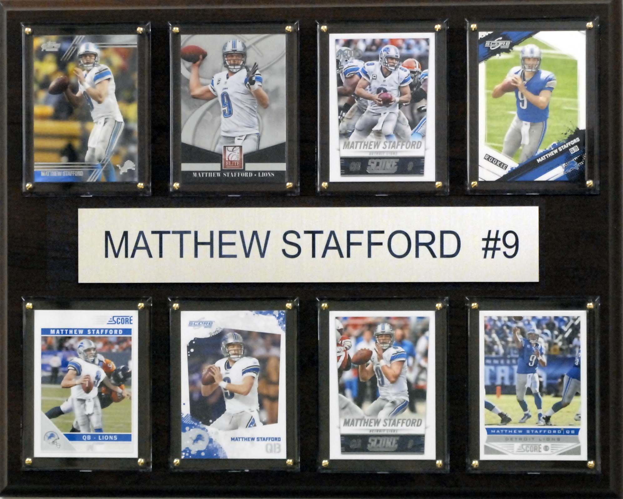 NFL Detroit Lions Matthew Stafford 8-Card Plaque, 12 x 15-Inch