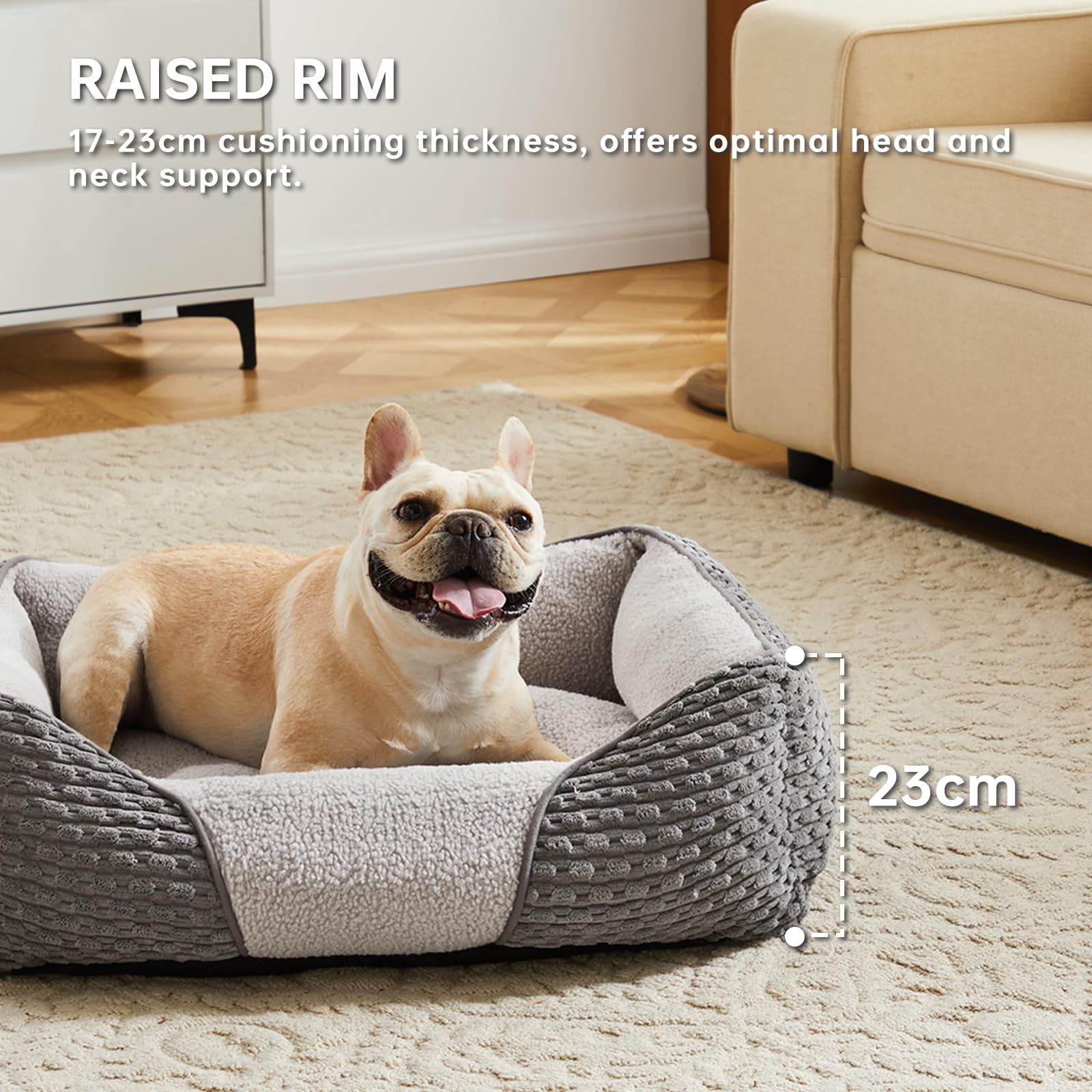 Heymamba Large Dog Bed with Zipper to Easily Remove the Cover, Dog Beds with 1.8KG Particle Memory Sponge to Support Joint - Image 3
