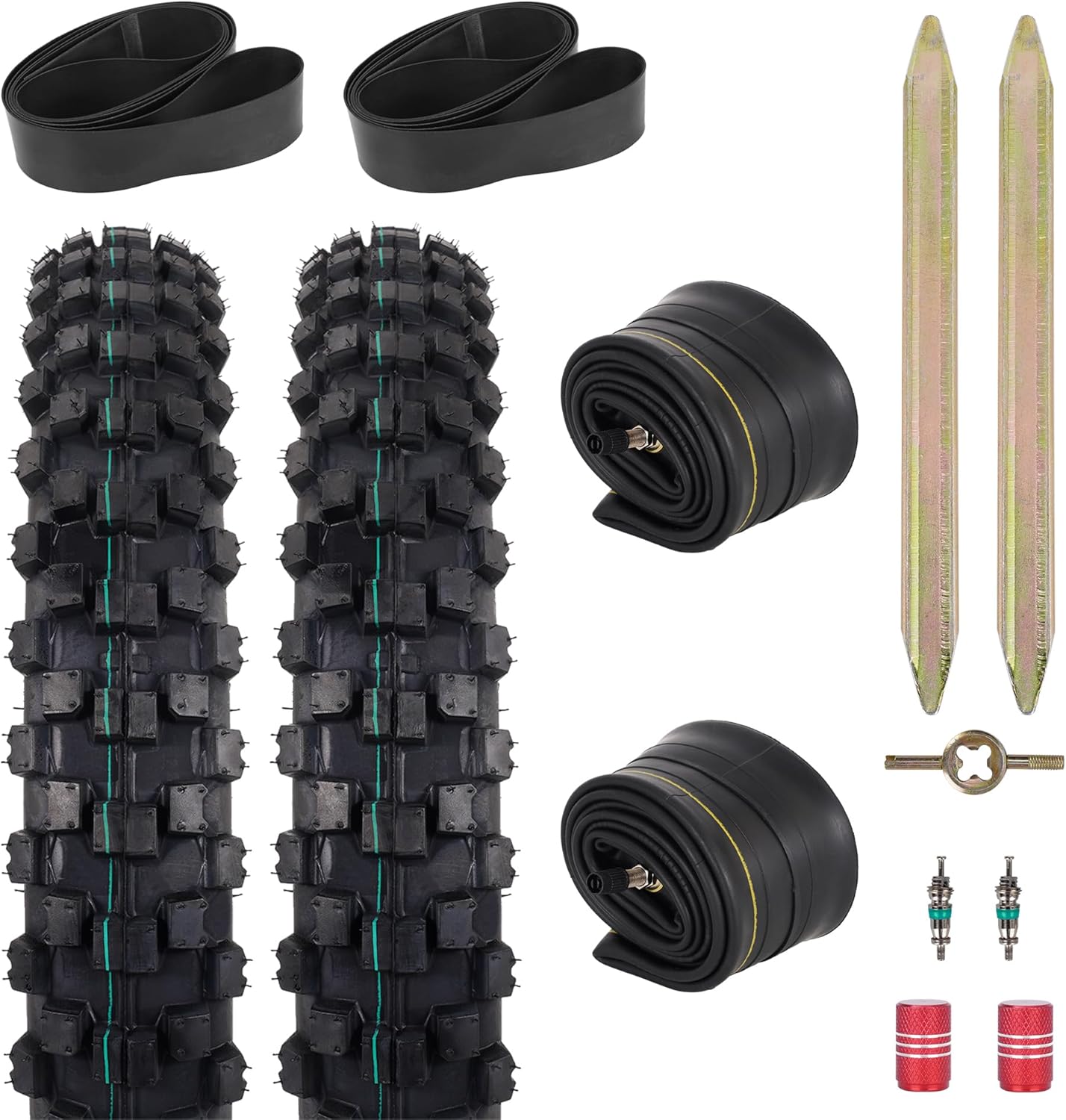 (1-Pack) 80/100-19 6PR Wear-Resistant Dirt Bike Tire & 2.75/3.00-19 Heavy Duty Inner Tube Set | Replacement for Surron Light Bee X, Talaria Sting MX + Free Tools