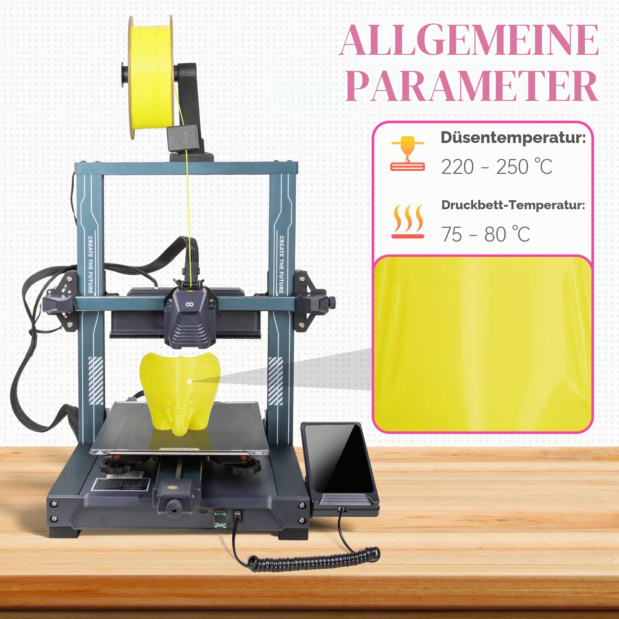 TINMORRY PETG 3D Drucker Filament Bundle, PETG Filament 1,75 mm, Rapid PETG-Eco 3D Drucker Filament, 3D Druck Filament 1 kg x 4 Farben, Magenta+Jadeweiß+Gelb+Blau, Nettogewicht 4 kg