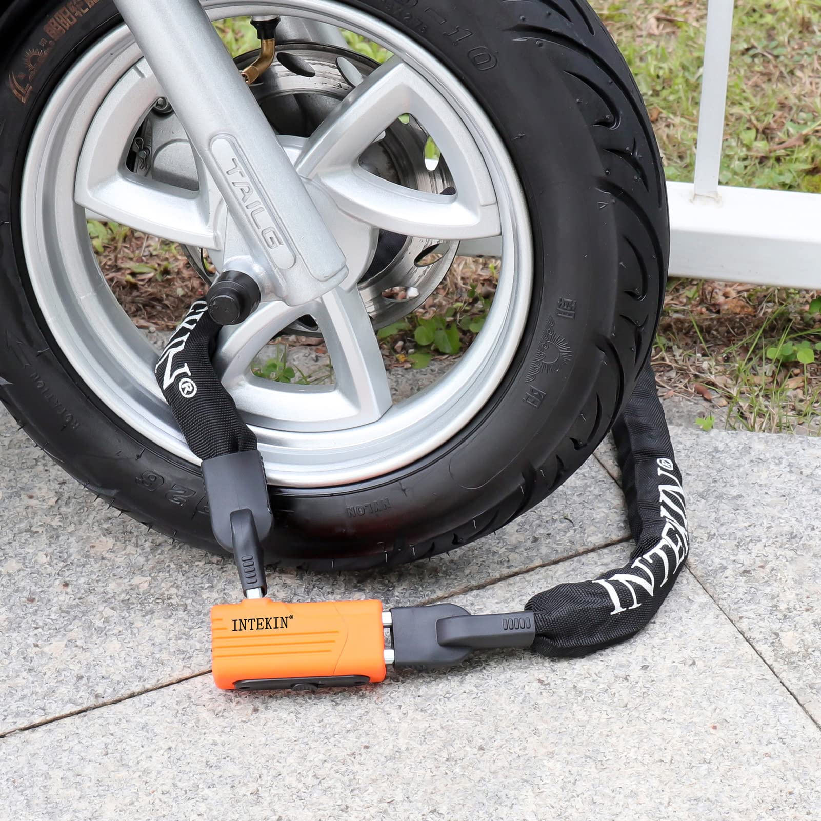 Chaîne antivol en acier robuste de 1,2 m de long et 8 mm d'épaisseur avec 3 clés pour vélo électrique, moto, clôture